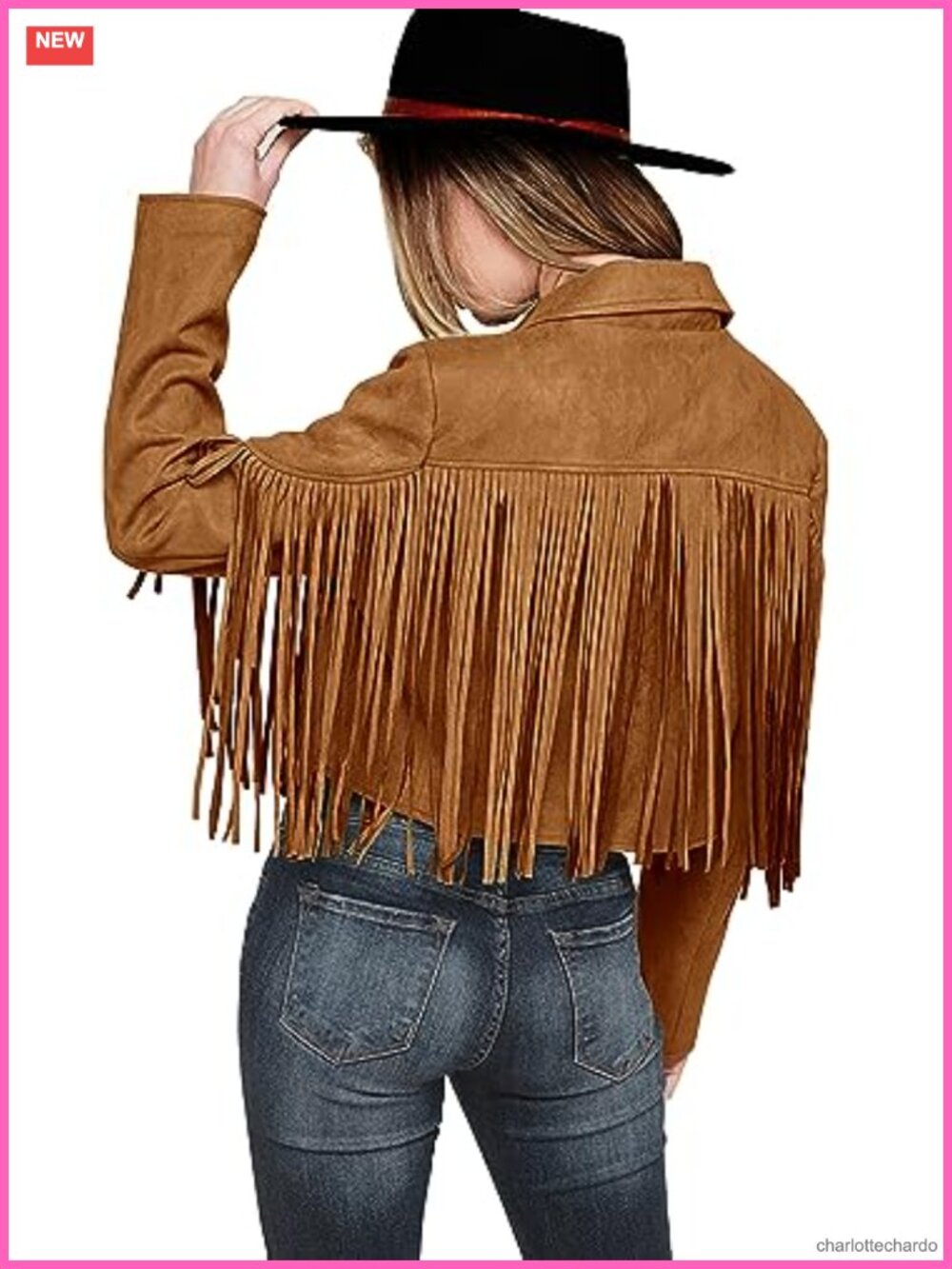 Faux Suede Fringe Cropped Moto Jacket Notch Collar Fall